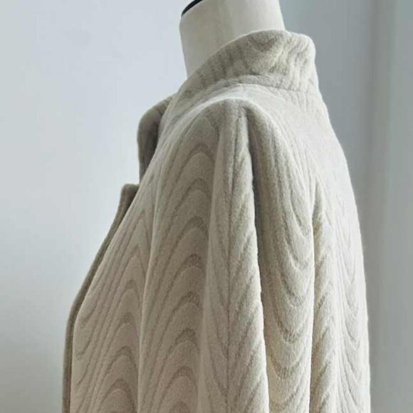 Vintage Lisa Fashion Rich Cream Textured Angora & Wool Long Coat – US 12 - Picture 7 of 14